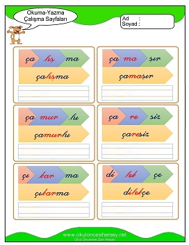 ç sesi Çalışma Sayfaları